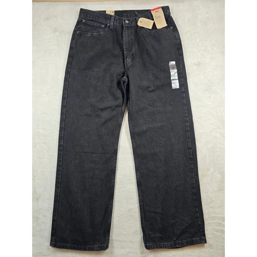 Levi's Jeans Mens 34x30 Black 100% Cotton 565 '97 Loose Straight Denim